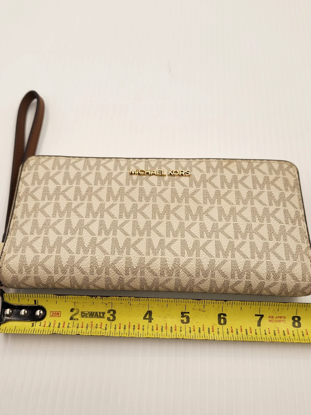 Michael Kors Beige Signature Wristlet Wallet